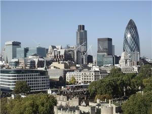 View of the City of London Hub of Europe Business